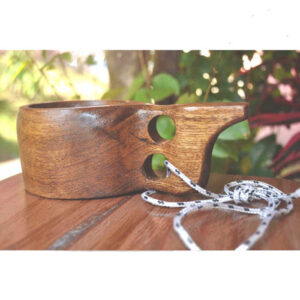 Kuksa em madeira com alça dois furos